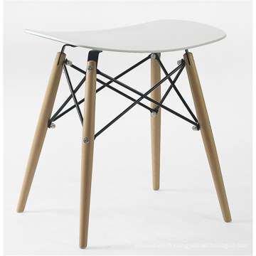 chaise de loisirs de tabouret en plastique de jambe en bois